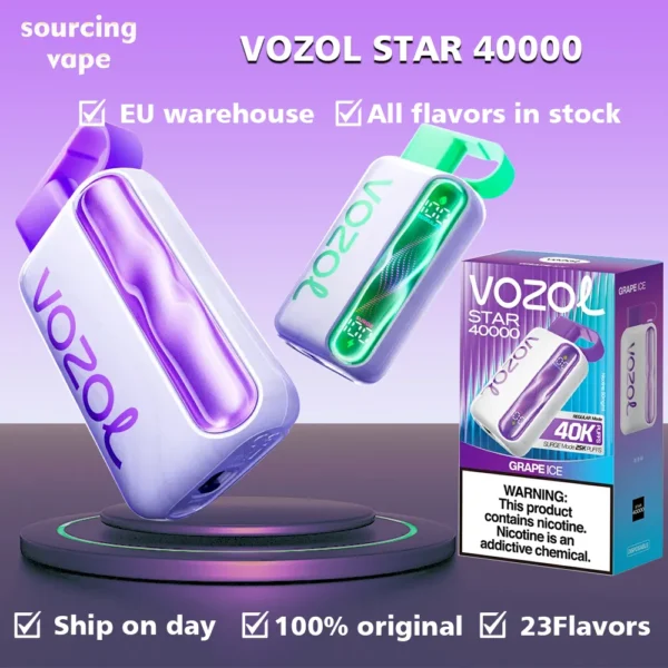 EU Warehouse Vozol Star 40k Portable Electronic Products Mode With Wavy Scree